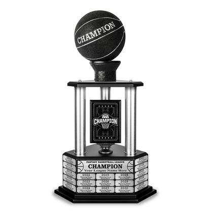 26-36” Black Perpetual Basketball Trophy