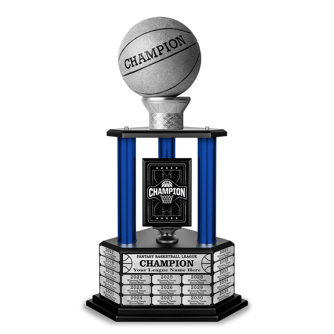 26-36” Silver Perpetual Basketball Trophy