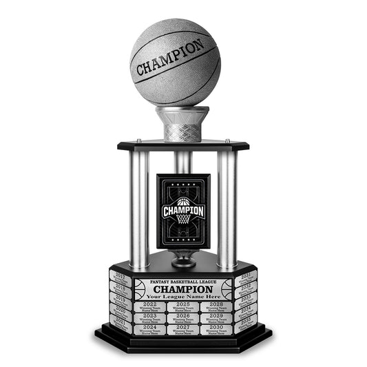 26-36” Silver Perpetual Basketball Trophy