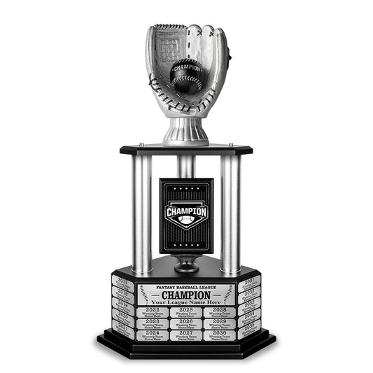 26-36” Perpetual Silver Mitt Baseball Trophy
