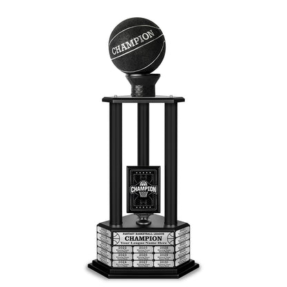 26-36” Black Perpetual Basketball Trophy