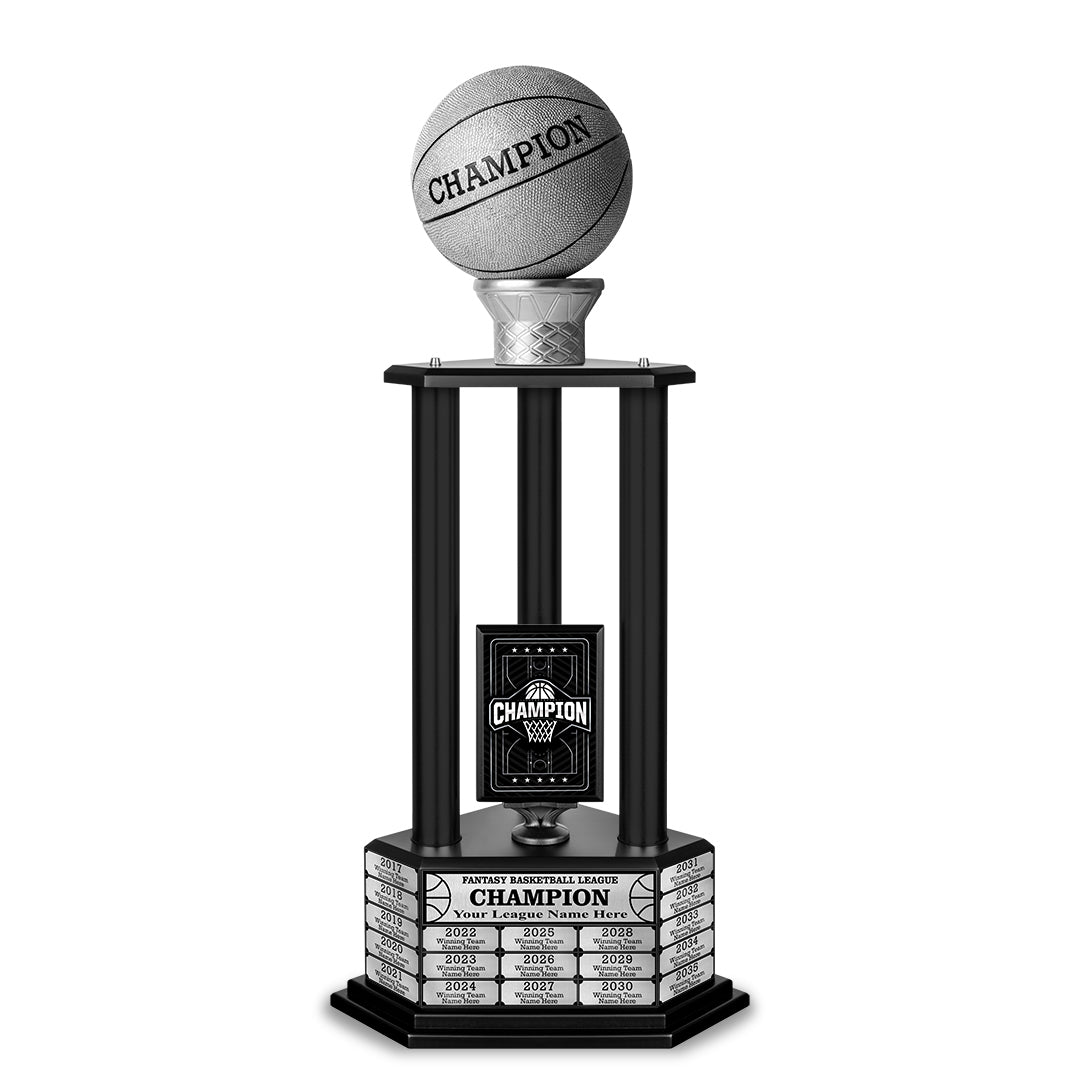 26-36” Silver Perpetual Basketball Trophy