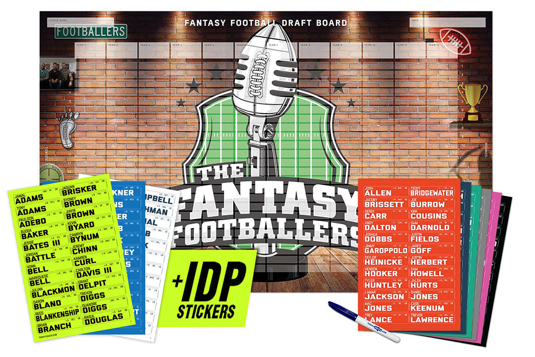 2025 Fantasy Footballers Draft Board Kit - 12, 10, 8 team