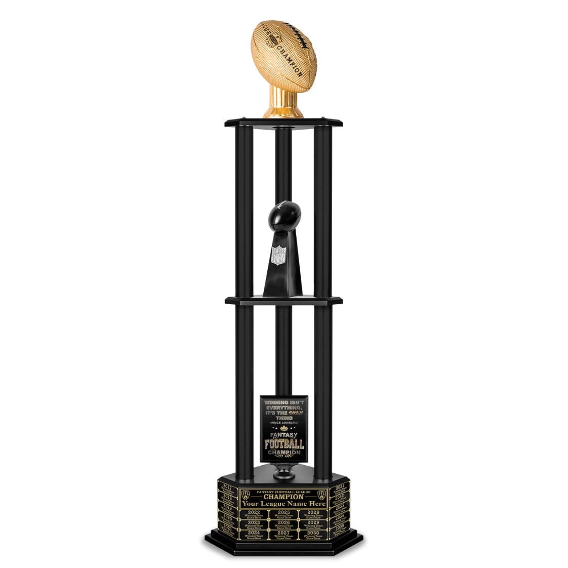 26"-56" Football Trophy- Gold - Perpetual Base
