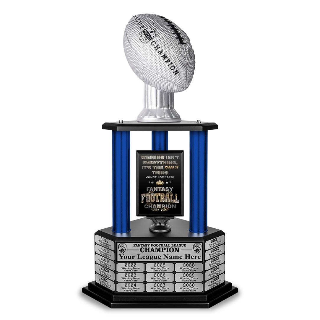 26"-56" Football Trophy- Silver - Perpetual Base