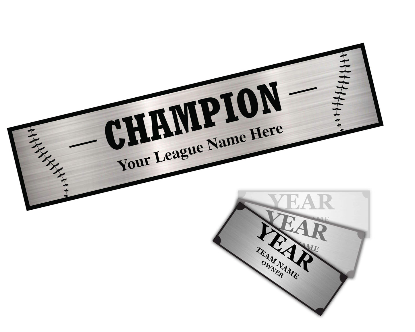 Perpetual Baseball Trophy Engravings - 3 Column - Silver