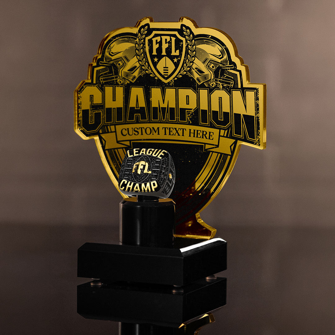 7" Fantasy Football Championship Ring Display Bundle