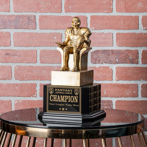 15" Perpetual Fantasy Football Trophy - Golden Player