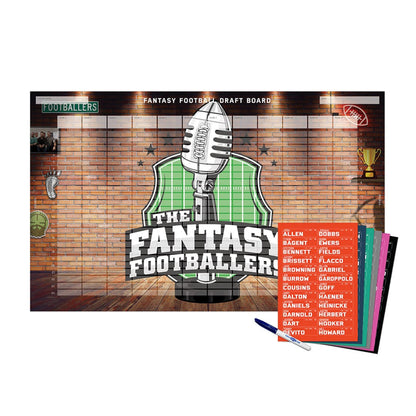 2026 Fantasy Footballers Draft Board Kit - 12, 10, 8 team