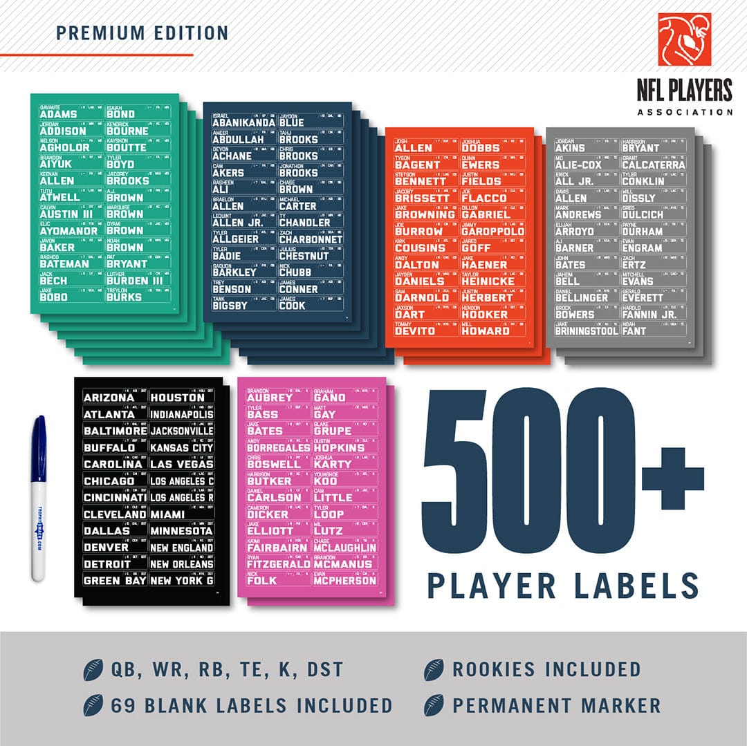 2026 NFL Superstar Fantasy Football Draft Board Kit - 12, 10, 8 team