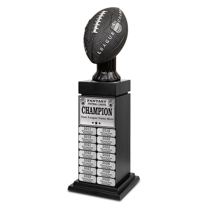TrophySmack 24" Fantasy Football Perpetual Trophy Tower - Silver Engravings