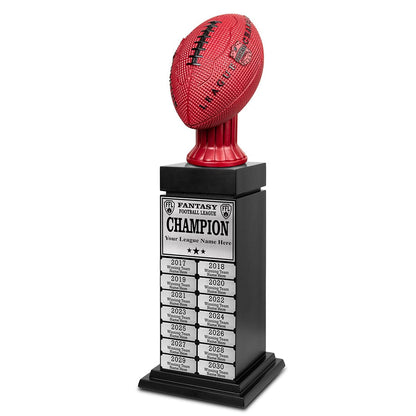 TrophySmack 24" Fantasy Football Perpetual Trophy Tower - Silver Engravings