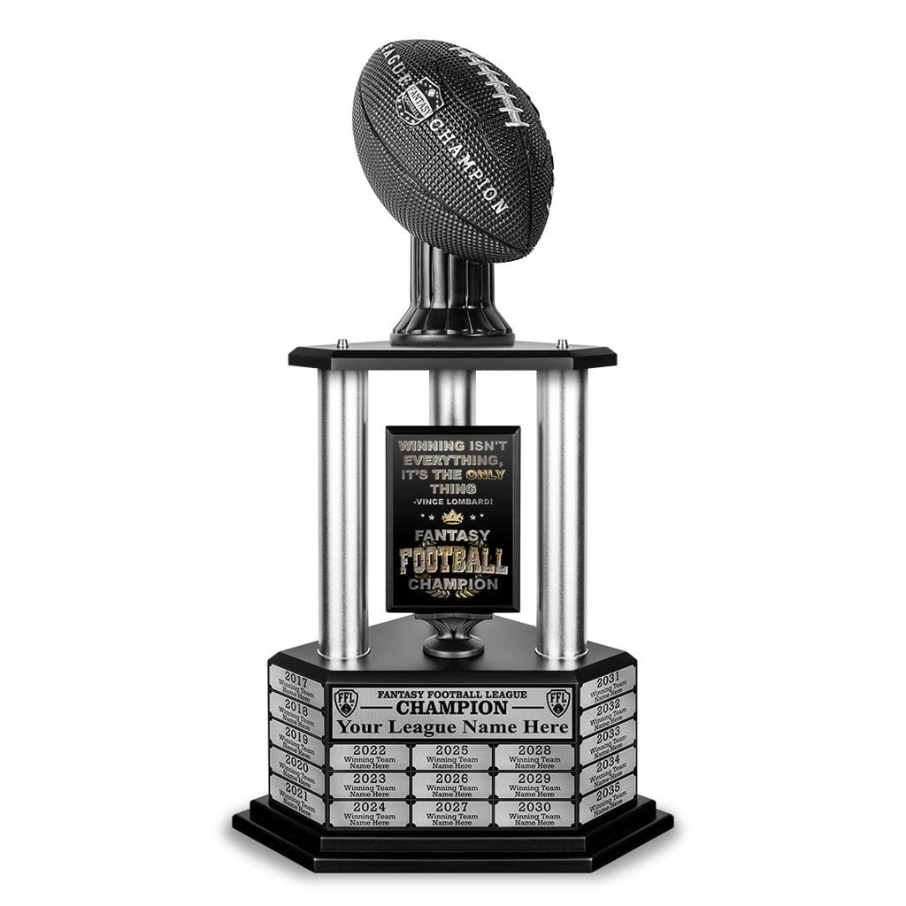 26"56" Vivid Football Trophy Black Perpetual Base Fantasy Champs
