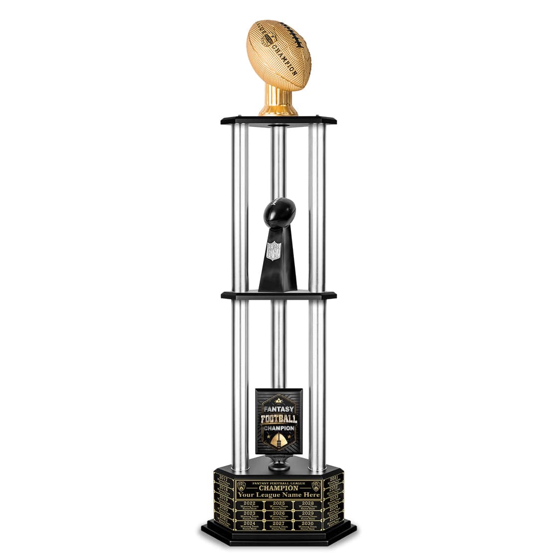 26"-56" Football Trophy- Gold - Perpetual Base