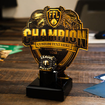 TrophySmack 7" Fantasy Football Championship Ring Display Bundle