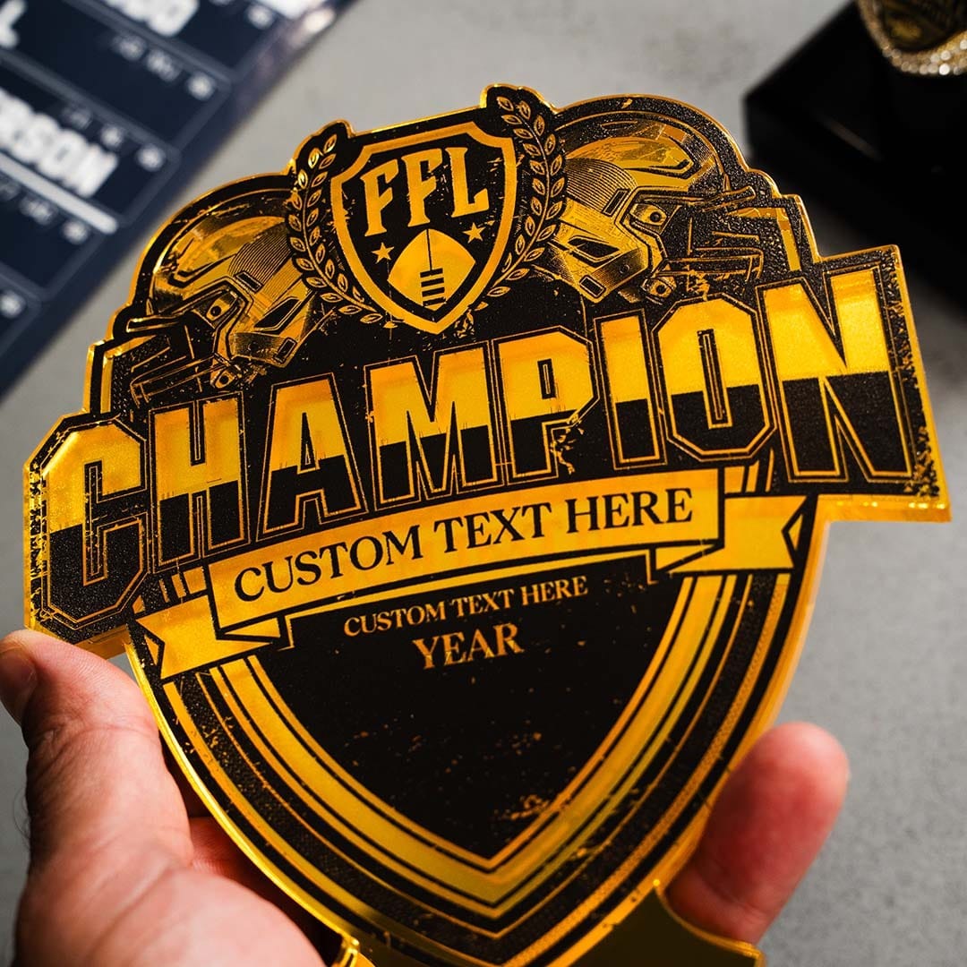 TrophySmack 7" Fantasy Football Championship Ring Display Bundle
