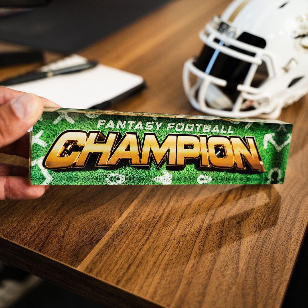 TrophySmack 8" Fantasy Football Champion Acrylic Desk Name Plate