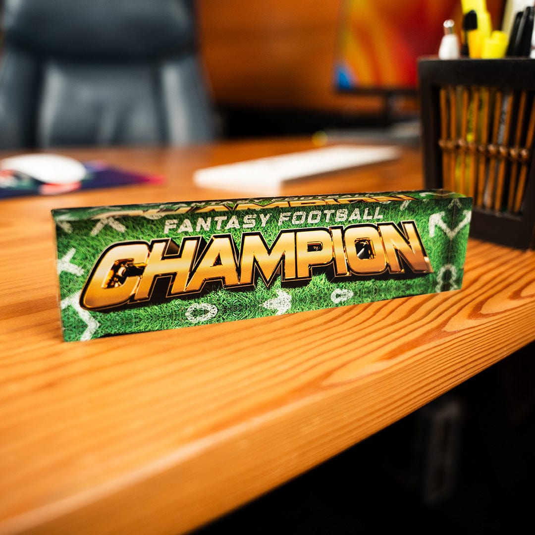 TrophySmack 8" Fantasy Football Champion Acrylic Desk Name Plate