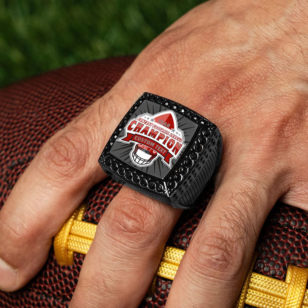 TrophySmack Custom Fantasy Football Championship Ring - Gunmetal