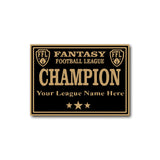 Square Base League Plate - Champion - Black/Gold