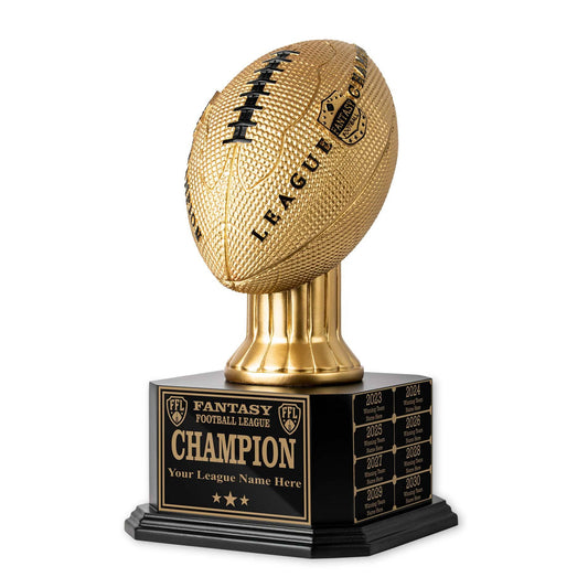 TrophySmack 15" Perpetual Fantasy Football Trophy - Gold Football