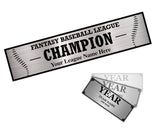Perpetual Baseball Trophy Engravings - 3 Column - Silver
